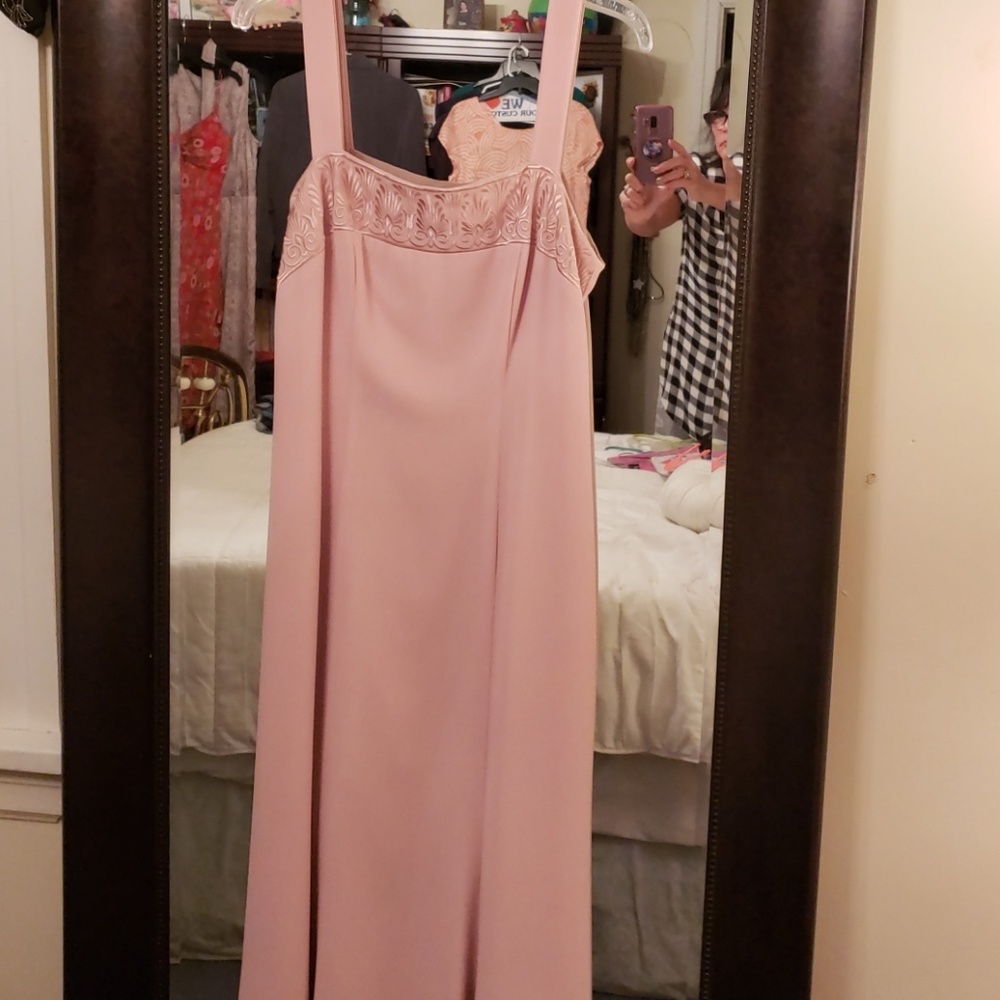 Tea length blush, naked pink dress
